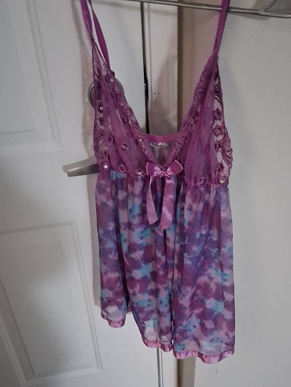 Purple Floral Lace-Trim Sleeveless Women's Top